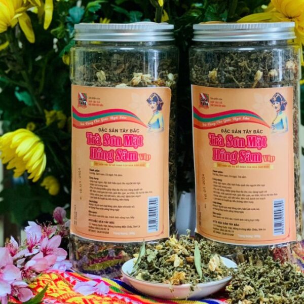 Trà Sơn Mật Hồng Sâm VIP 300g ( bổ sung sâm nam )
